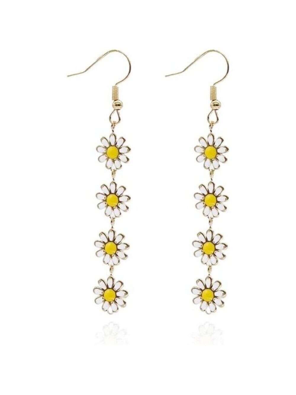 Daisy Flower Stud Earrings Cute Chrysanthemum Dangle Earring Little Sun Flower